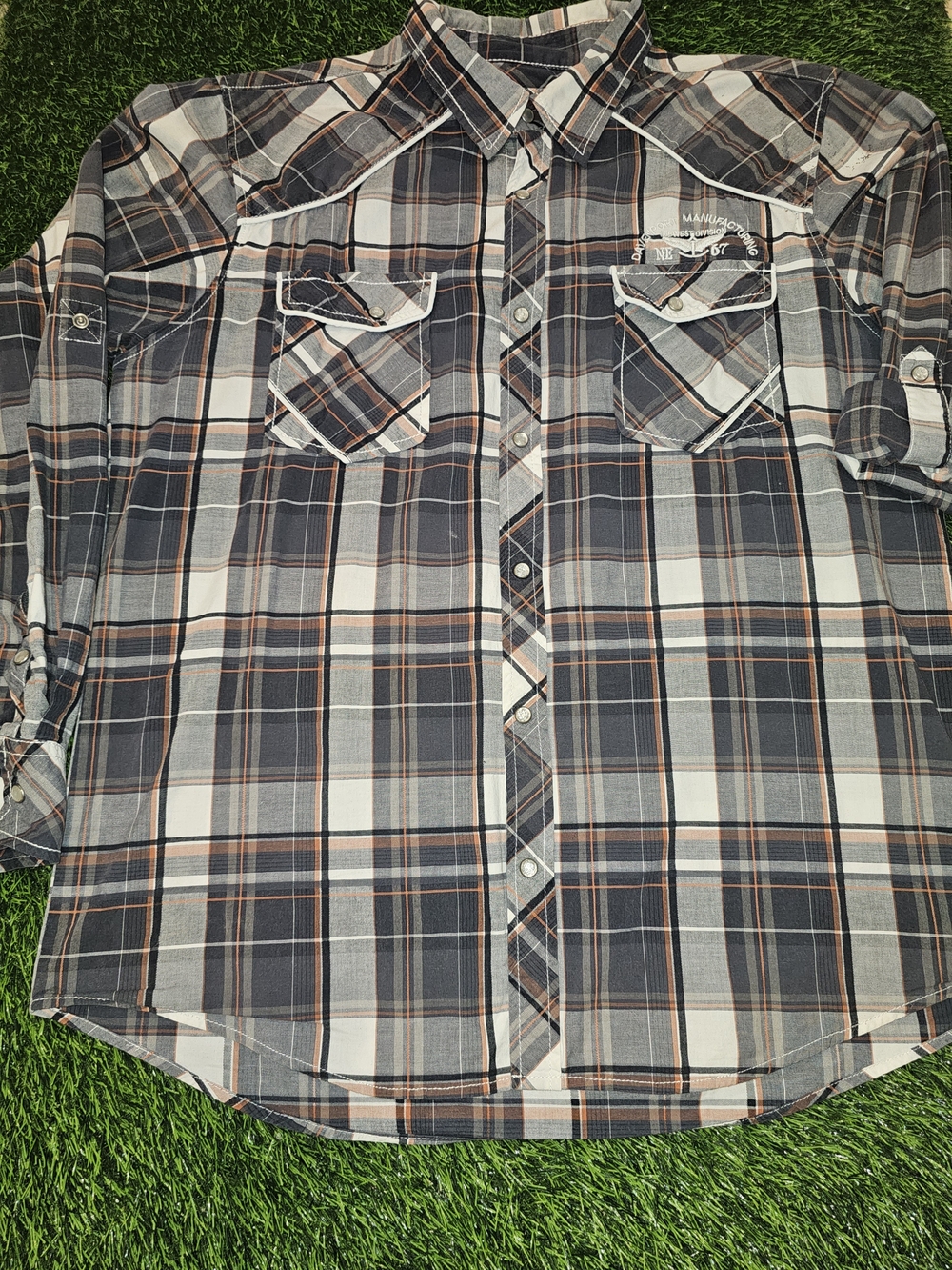 BKE Slim Fit Stretch Plaid Western Button-Down Shirt